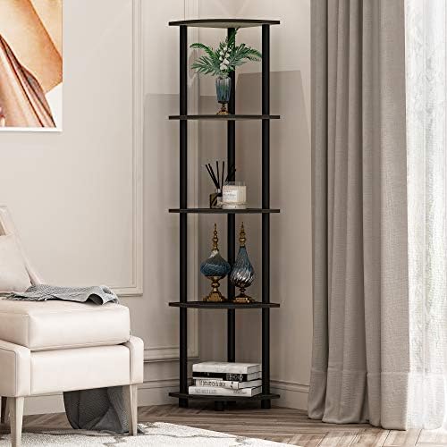 Furinno Shelves 3-Tier Industrial Style Bookcase, Display Shelf, 35 Wide, Oak