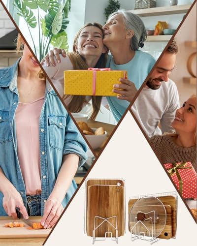 2 Pack Pot Lid Organizer Cutting Board Holder Inside Cabinet 304 Stainless Steel Pots and Pan Organizer Under Cabinet Pot Cover Cookie Sheet Bakeware Serving Tray Cooling Rack Stand Kitchen Countertop