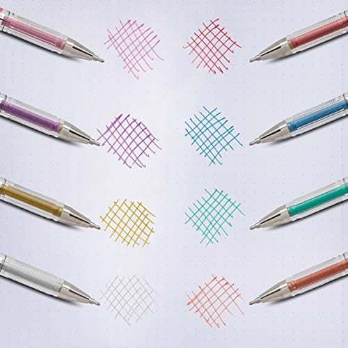 Pentel Arts Slicci Metallic 0.8 mm Needle Tip Gel Pen, Assorted Colors, 3 Pack (BG208BP3M)