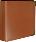 Vintage Hardback Leather 3 Ring Binder, 1.3 Inch D Ring, Three Ring Binders Fits 8.5" x 11", Corner Protectors, PU Leather Cover, for Photo Album, Home, Professional Office & School Supplies, Brown