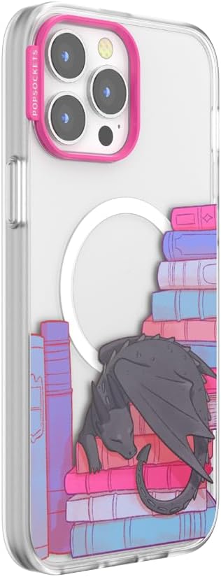 PopSockets iPhone 13 Pro Max Phone Case w/MagSafe- Curled Up & Cozy | Magnetic, Wireless Charging, Camera & Drop Protection, Dragon