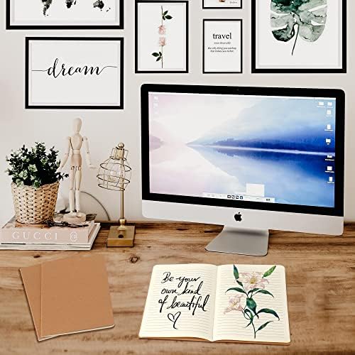 24 Pack College Ruled Notebook & Journal Bulk, Kraft Cover, Line Thick Paper, A5 Size, 5.5x8.3 inch, 60 Pages, Small Subject Note Pad Planner Set for Women Men Kids Traveler Student Office