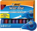 BIC Wite-Out EZ Correct Correction Tape, Tear-Resistant and No Dry Time, 18-Count Pack in White