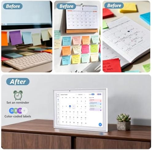 10.1 inch Smart Digital Calendar & Chore Chart, 1920 * 1080P Full HD Touchscreen Interactive Display, Desk Planner with Meal Scheduler, Achievement Rewards for Family Schedules and Cloud Photo