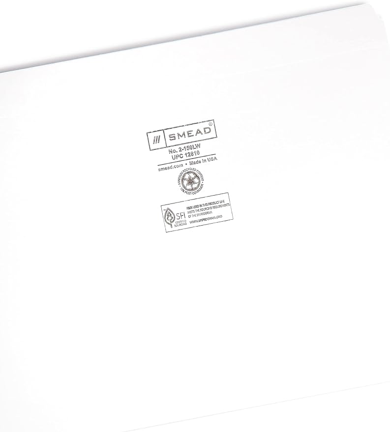 Smead File Folder, Reinforced Straight-Cut Tab, Letter Size, White, 100 per Box (12810)
