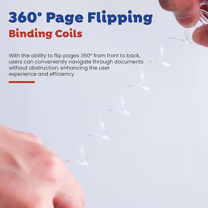 12mm (15/32 in.) Spiral Binding Coils for Reports, Presentations and Proposals | 4:1 Pitch | 12 in. Length | Clear | 92 Sheets Binding Capacity | 100 Pack