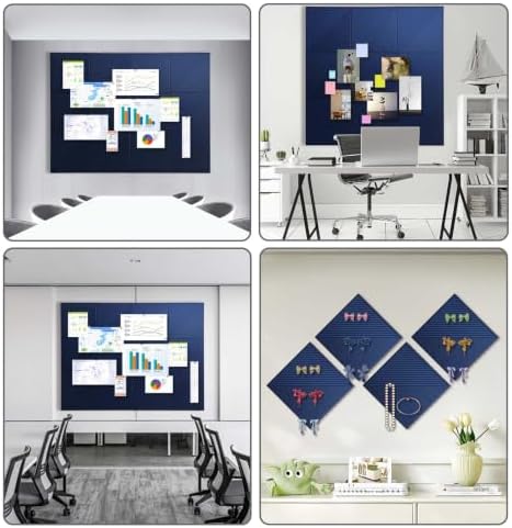 48" x 36" Large Cork Board Alternative&Felt Bulletin Board, Dark Blue