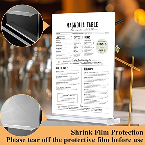 Arrobust 30 Pack Acrylic Sign Holder 8.5 x 11, Clear Display Table Top Signs Stand, Double Sided T Shape Flyer Holder, Plastic Frames Paper Holder for Stores Home Office Store Restaurants Wedding Retail Show Fair