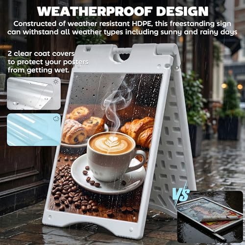 Vinsetto A Frame Sandwich Board Signs Outdoor Weighted Tank 22" x 28" White