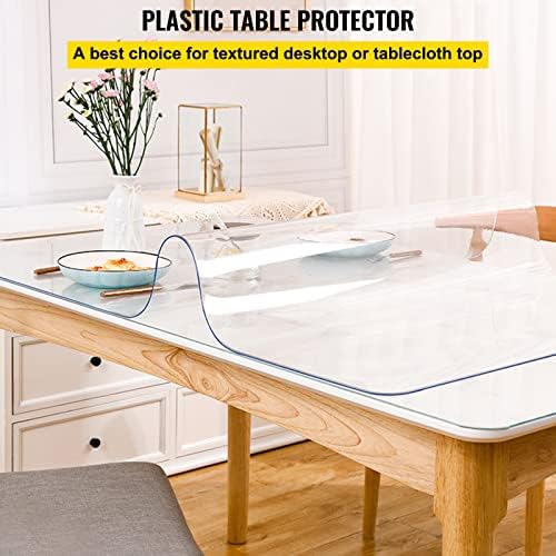 VEVOR Clear Desk Cover Protector, 36 X 60 inch, 2 mm Rectangle Waterproof Thick Plastic Clear Pad Mat, Scratch Proof and Easy Cleaning for Office, Dresser, Night Stand