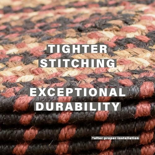 Homespice Prescott Jute Braided Stair Treads, Oval 8x28 Set of 13