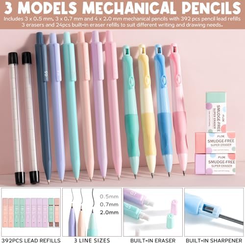 65PCS Aesthetic School Supplies Back to School Supplies Cute Stationary Set | College Essentials Kit with Pencil Case, Pastel Highlighters Gel Pens Mechanical Pencil Set 0.5 0.7 & 2.0mm for Student Girls