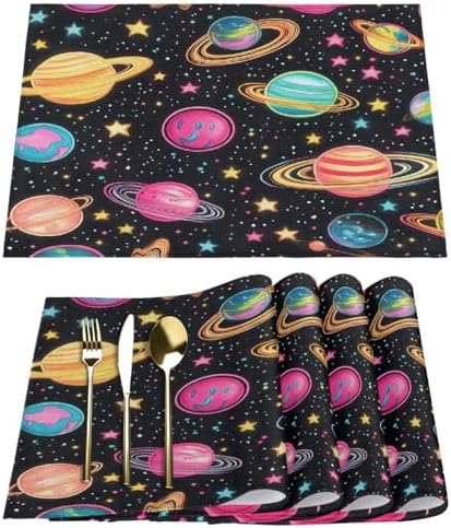 Placemats Set of 4 Washable Linen Place Mats Cloth Table Mats 12x18 Inch