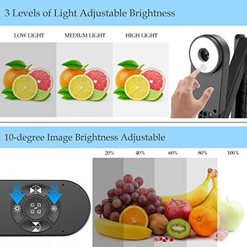 8MP USB Document Camera for Teachers and Classroom for A3 A4 Size with Dual Mic, 3-Level LED Light, Up and Down, Left and Right Image Inversion, for Distance Teaching & Learning