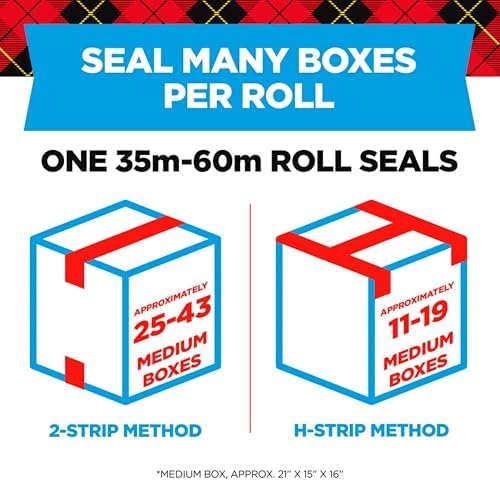 Scotch Heavy Duty Shipping Packing Tape, Clear, Shipping and Packaging Supplies, 1.88 in. x 54.6 yd., 1 Tape Roll, (Pack of 2)