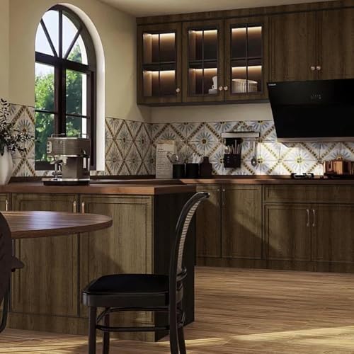 Wood Contact Paper, Walnut Wood Peel and Stick Wallpaper for Cabinets Textured, Self Adhesive Waterproof Wood Grain Wall Paper Easy to Clean for Furniture Countertops Drawer Shelf Liner 15.7"×472.4"