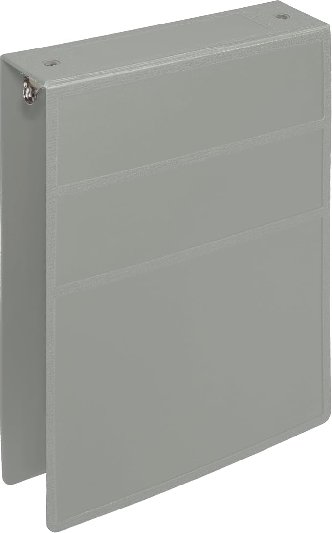 Carstens 2-Inch Heavy Duty 3-Ring Binder - Top Opening, Ash Gray, Durable Plastic, No-Gap Rings, Waterproof Cover, No Pockets, Holds 300 US Letter Sheets, BPA-Free, Made in USA (2872-3R), Case of 16