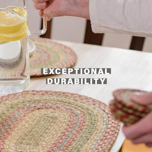 Homespice Azalea Jute Braided Placemats, Rect 13x19 Set of 4