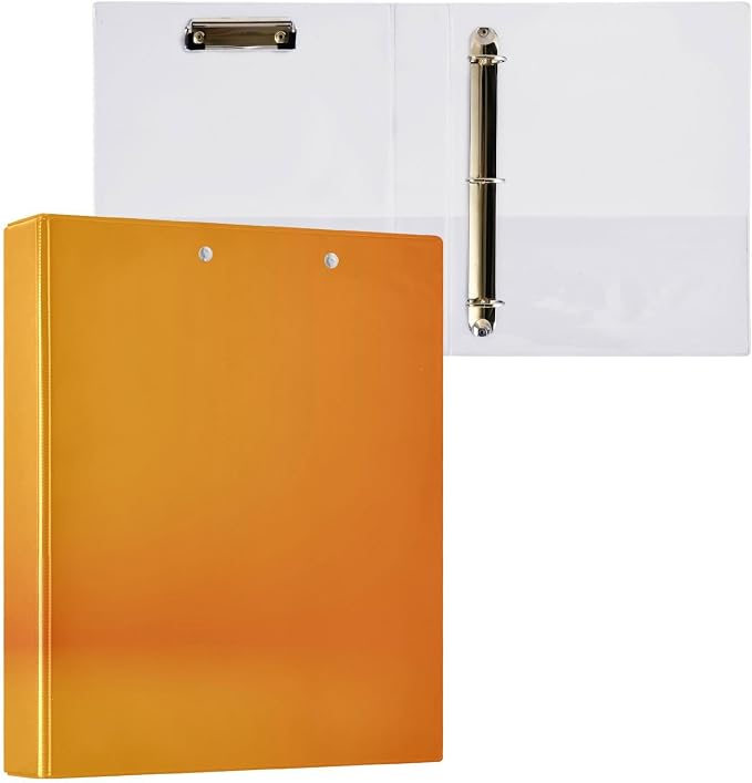 Three Rings Binders 1.5 in Notebook Binders with Pockets 1/2 Pack School Binder 200 Sheets Abstract Yellow Backgrounds Gradient