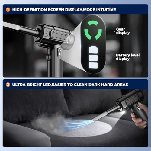Compressed Air Duster, 130000RPM Rechargeable Electric Air Blower Cordless