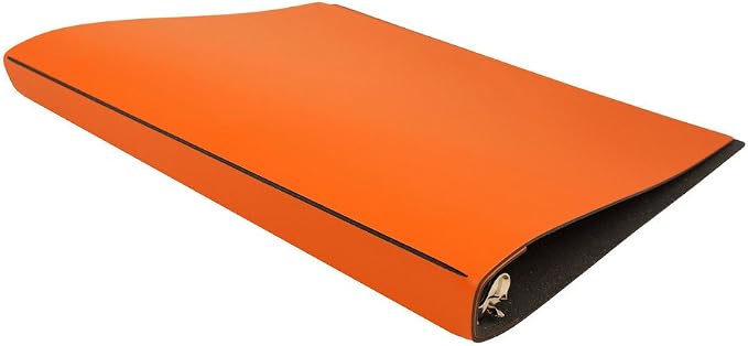 JAM PAPER Italian Leather 0.75 inch Binder - Orange 3 Ring Binder - Sold Individually