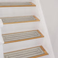 Homespice Grey Cloud Jute Braided Stair Treads, Rect 8x28 Set of 13