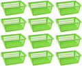 YBM HOME Plastic Perforated Storage Basket Bin Office Drawer, Shelf Desktop Countertop Tray Organizer 32-1188 (12, Green)