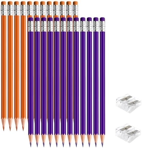24 PCS Purple Orange Colored Pencils, Pre-sharpened Professional Wooden Art Pencils Set for Artists Painting | Premium Drawing Sketching Supplies (orangepurple)