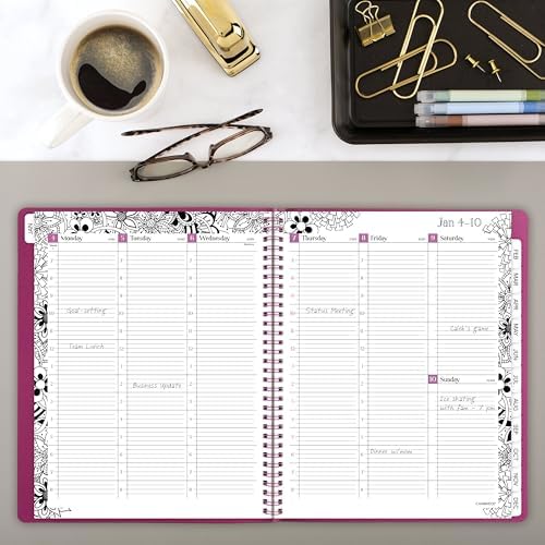 Mead Cambridge 2027 Appointment Book Planner, Weekly & Monthly, 8.5" x 11", Hourly, FloraDoodle (589-905-27)