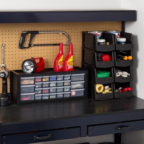 IRIS USA 26-Drawer Teacher Toolbox, 2 Pack, Craft Storage Drawers, Black