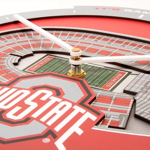 YouTheFan NCAA Ohio State Buckeyes StadiumView 3D Wall Clock