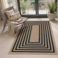 Lahome Modern 3x5 Outdoor Patio Rug, Black Indoor Outdoor Easy Jute Rug