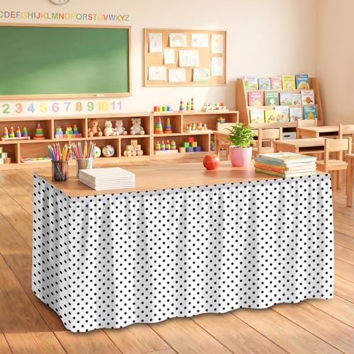 Teacher Desk Skirt for Classroom Ruffle Table Skirt Back to School