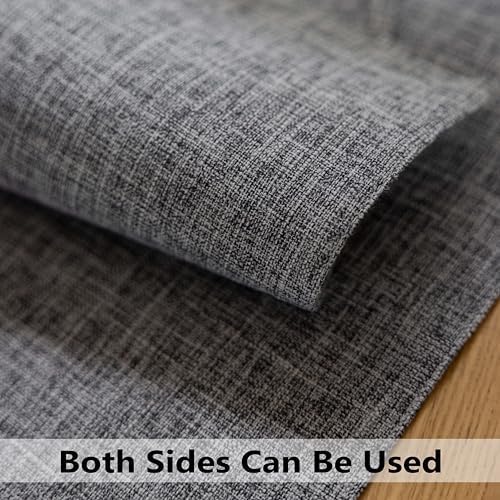 Demetex Grey Textured Linen Placemats Set of 8 Classic Place Mats Heat Resistant Cloth Table Placemat for Dinner Gathering Buffet, 13x19 inch, Ash Grey