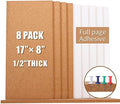 Cork Bulletin Board 17"x8" - 1/2" Thick Cork Board Tiles Frameless Cork Tiles, Self-Adhesive Corkboards Wall Decor Bonus Pushpins (8pack) for Office, School and Home