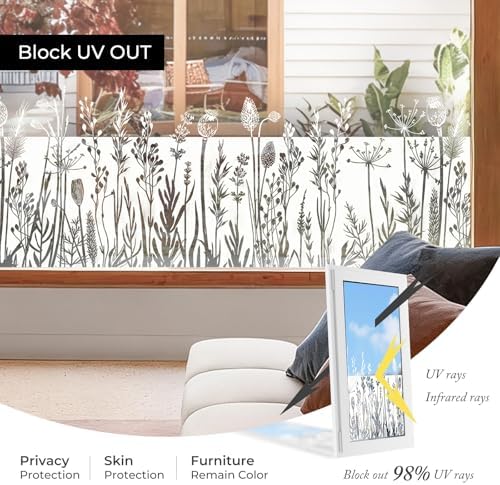 ADD.HERES Stained Glass Window Film, Window Film Decorative, 17.5 x 78.7 in
