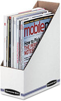 Bankers Box 12-Pack Magazine File Holders, 4" x 9 1/4" x 11 3/4" | Keep catalogs, folders, and projects upright, visible, and easy to grab with sturdy corrugated magazine files.