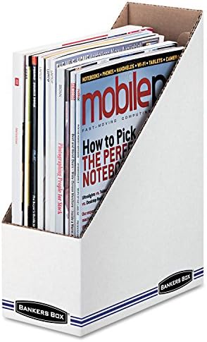 Bankers Box 12-Pack Magazine File Holders, 4" x 9 1/4" x 11 3/4" | Keep catalogs, folders, and projects upright, visible, and easy to grab with sturdy corrugated magazine files.