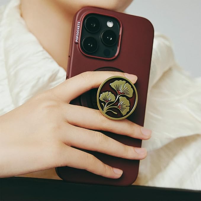 PopSockets iPhone 15 Pro Phone Case with MagSafe, Wireless Charging Compatible, Burgundy - Oxblood
