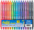 PILOT FriXion Clicker Erasable, Assorted Color Inks, 15-Pack Pouch