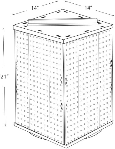 Azar Displays 701414-PUR Rotating Display Stand - 4-Sided Display Racks for Craft Shows - Peg Display Carousel (14” W x 14” D x 20” H) - Easy Assemble Revolving Display for Retail - Pegboard Organizer, purple
