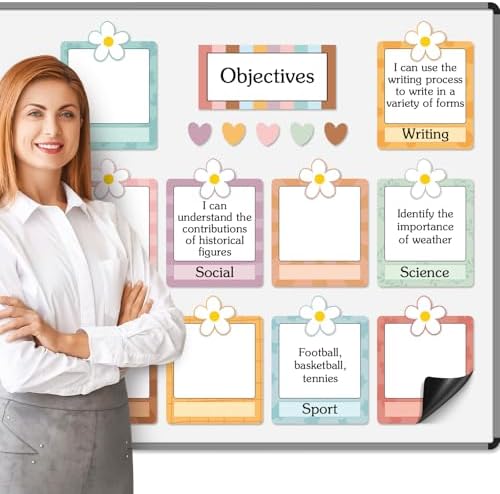 16 Pcs Magnetic Write Wipe Organization Chart, Boho
