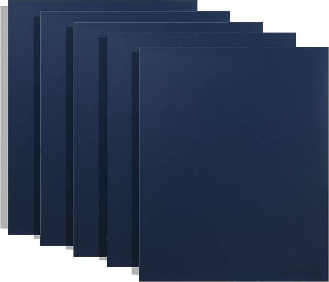 HOUYEE 25 Pack 12mil Binding Presentation Covers, Navy Blue,Sand-Textured | Plastic Back Binding Covers, Letter Size 8.5 x 11 Inch Binding Polyovers, Square Corners, Un-Punched, Office School Supplies