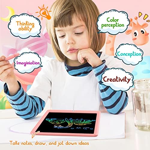 BUKEBU LCD Writing Tablet,8.5 inch Colorful Doodle Board for Kids (Pink)