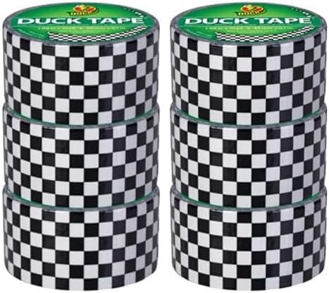 Duck Brand Duck Printed Duct Tape, 6-Roll, Checker (280410_C)
