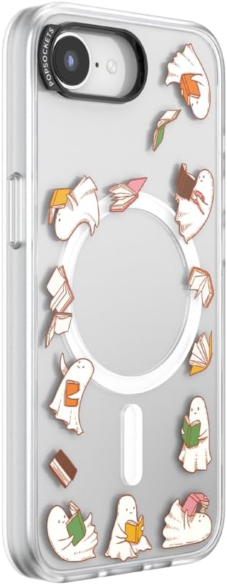 PopSockets iPhone 16 Phone Case with MagSafe, Wireless Charging Compatible, Bookish - Spooky Book Club