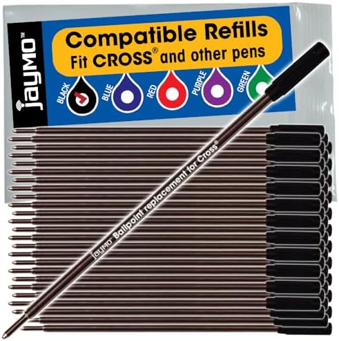 Replacement for Cross 8513 - Ballpoint Pen Refill - 48 Black