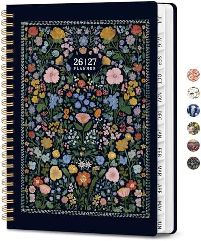 Large Planner 2026-2027, A4 (8.5" x 11") Hardcover Weekly & Monthly Planner July 2026 - June 2027 with Monthly Tabs, Academic Planner for School, Work and Office, Garden of Whimsy