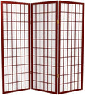 4 ft. Short Window Pane Shoji Screen - Rosewood - 3 Panels