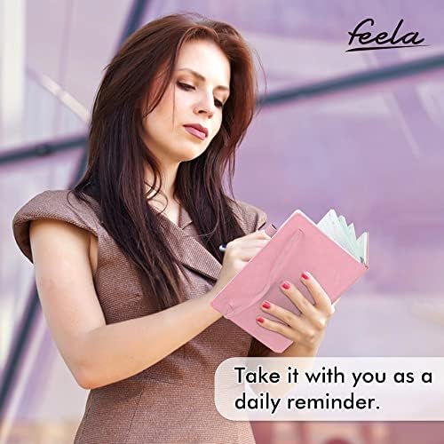 feela 3 Pack Notebooks Journals Bulk, Hardcover Notebook Classic Ruled Lined Journals with Pen Holder for Women Girls School Business Supplies, with 3 Black Pens, 120 GSM, 5.1”x8.3”, A5, Rose Pink